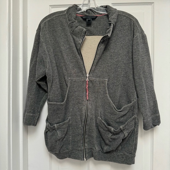 Marc Jacobs Zip Up Sweatshirt Grey & Beige XS/S/M - Picture 1 of 7